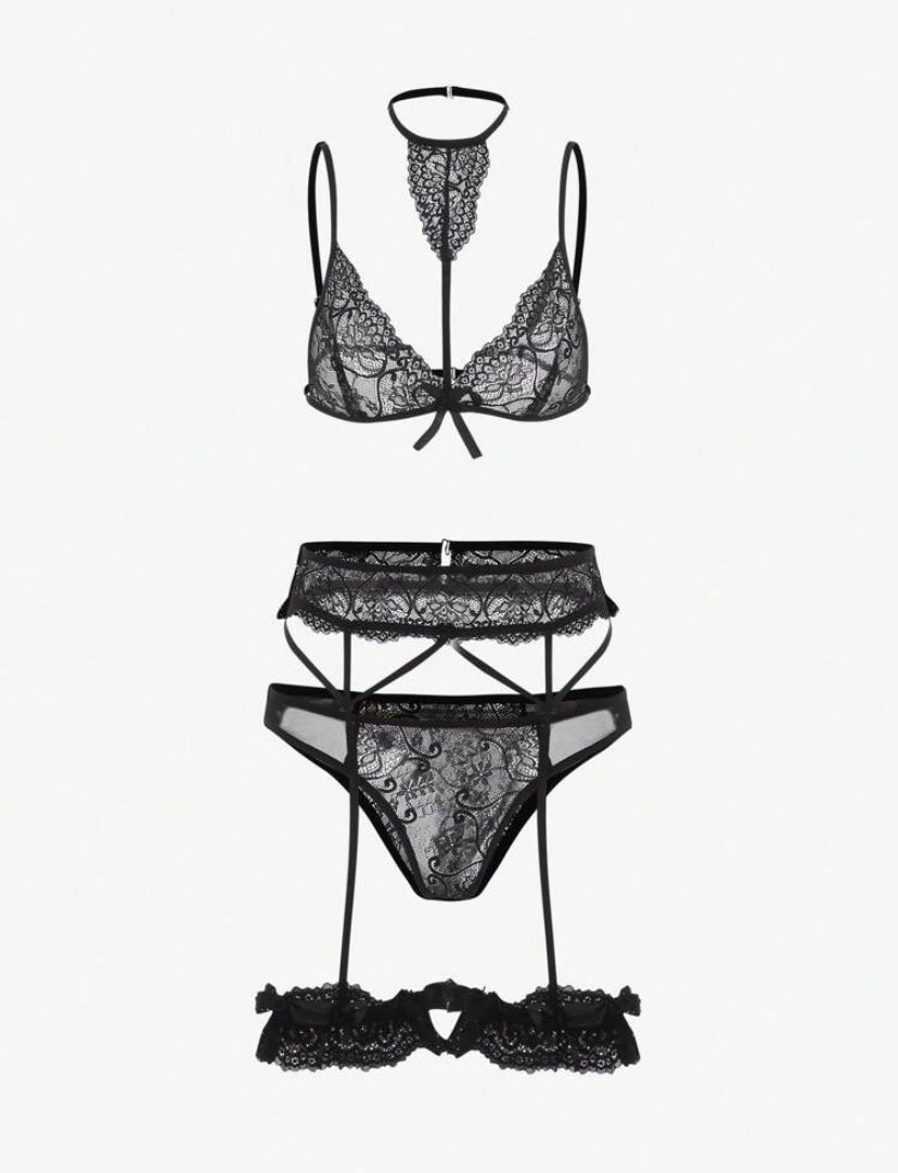 Set de encaje negro