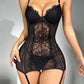 Set bustier negro con medias