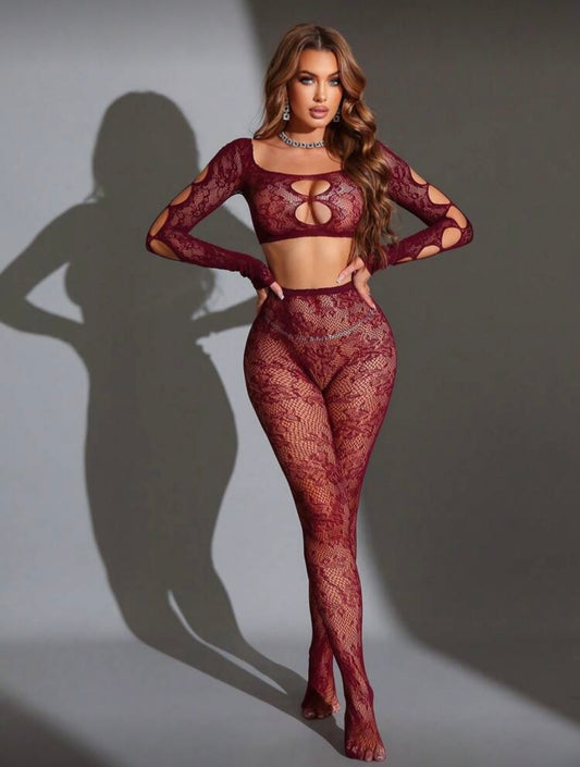 Malla Burdeos en set