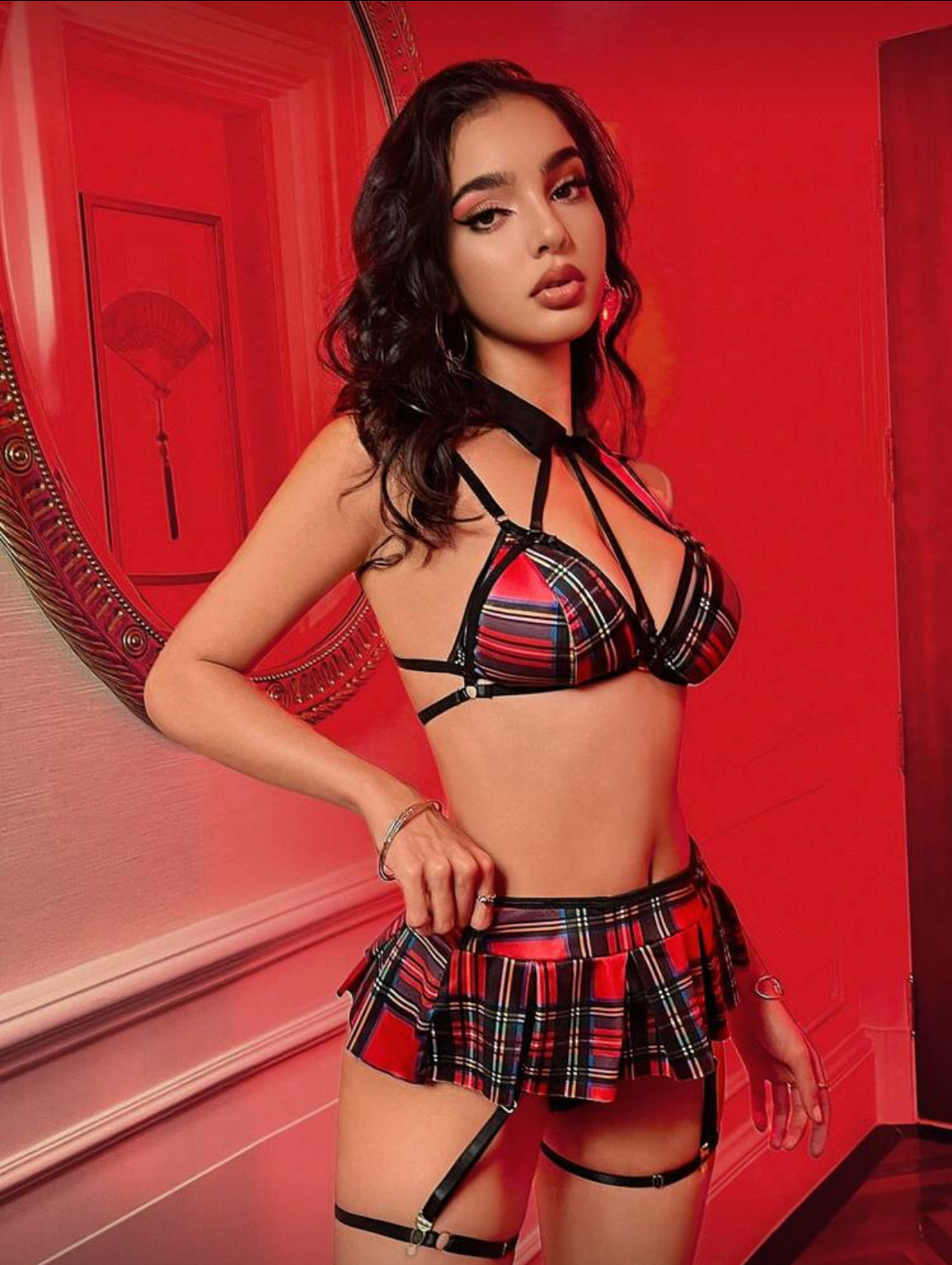 Colegiala cuadriculado