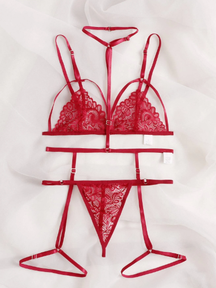 Set de lencería encaje con gargantilla