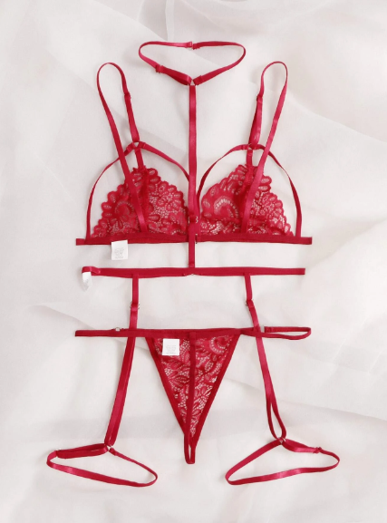 Set de lencería encaje con gargantilla