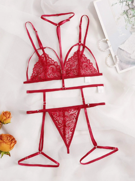 Set de lencería encaje con gargantilla